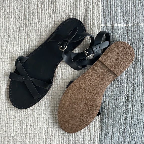 Madewell Black Leather Boardwalk Sandals - Picture 2 of 5